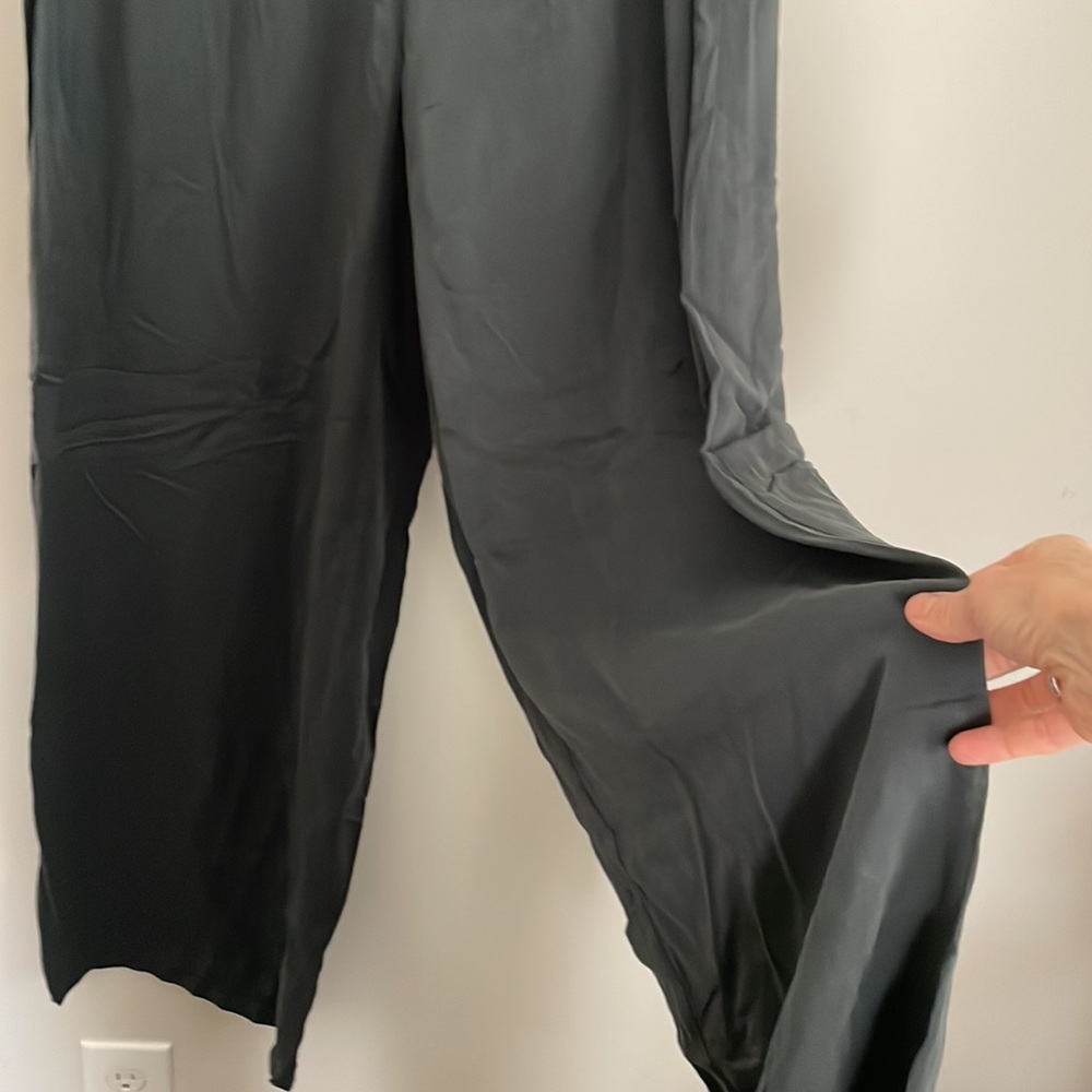Logo by Lori Goldstein Gray-Teal Maxie PullOn elastic waist Pants- dark Gray- M